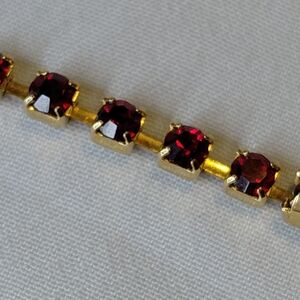 Avon Gold and Red Gemstone Bracelet